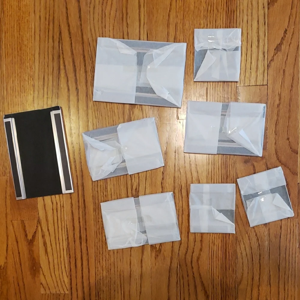 NWT - In Pkg/Wrap- (8) Vintage Silver Photo Magnets - Variety Of Sizes